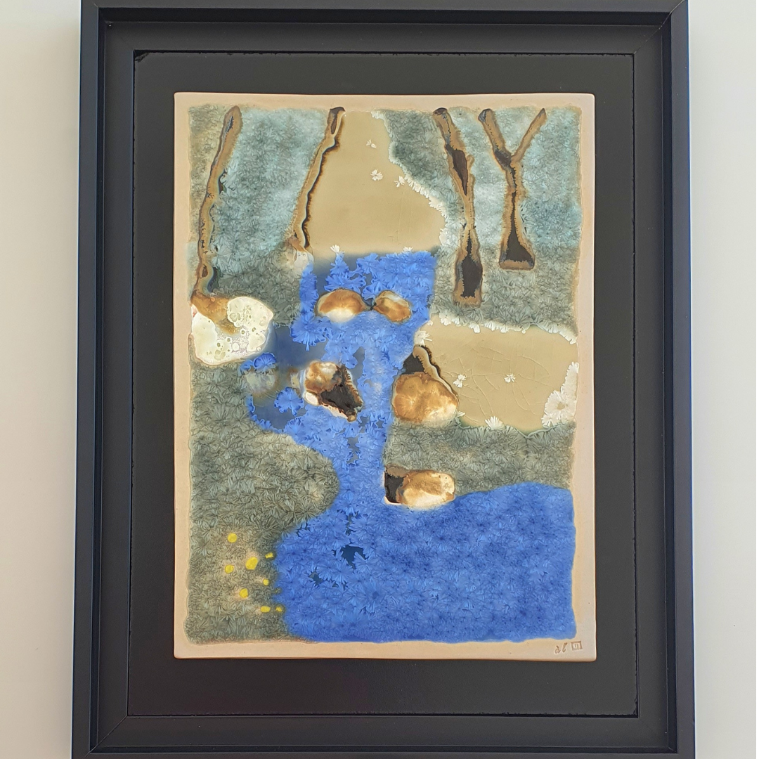 Le ruisseau au crépuscule ceramic painting